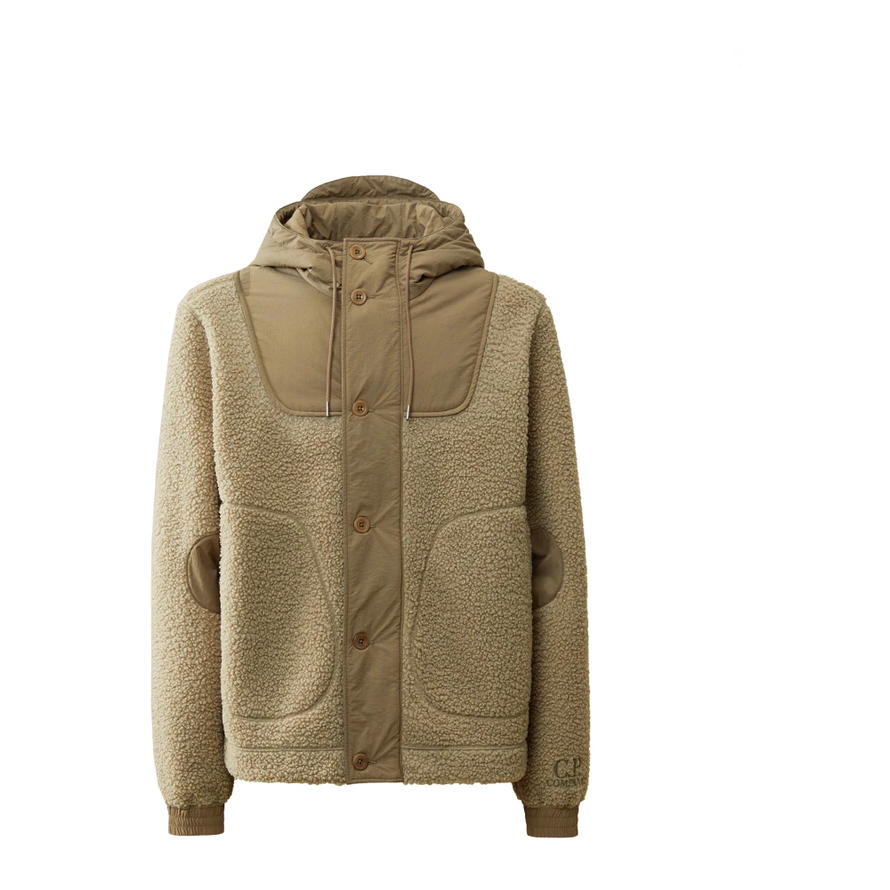 C.P. Company Polar Fleece capuchonjack met Taylon-L inzetstukken Brown Heren