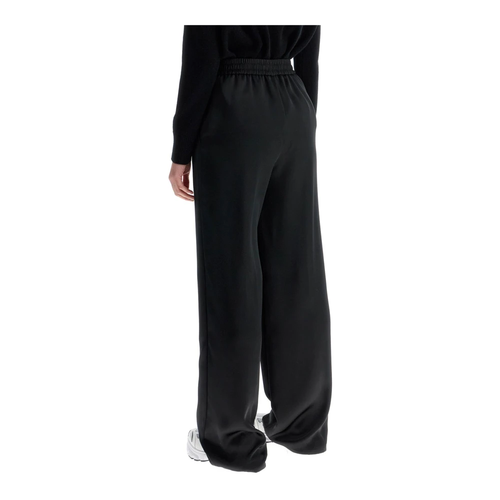 Herno Elegante satijnen broek met hoge taille Black Dames