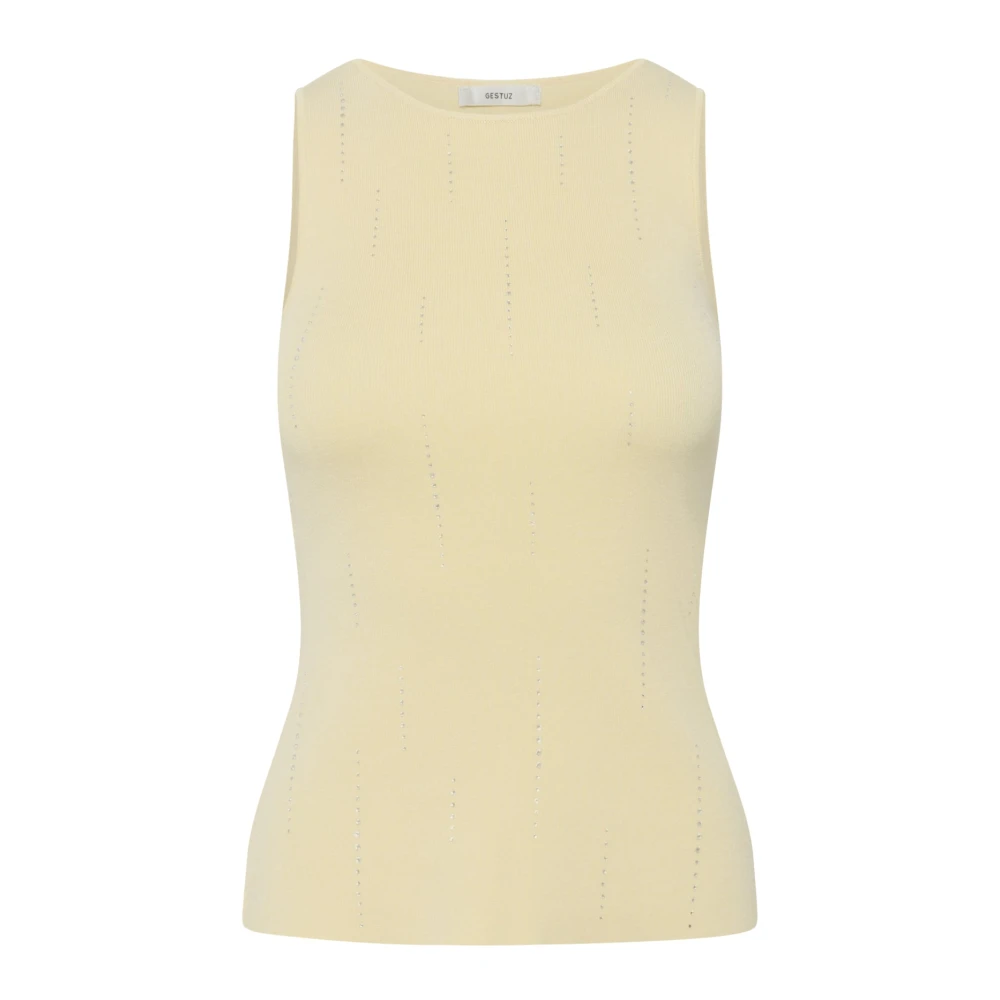 Gestuz Yellow Drew Top - Female - Sleeveless Tops - M - Tops
