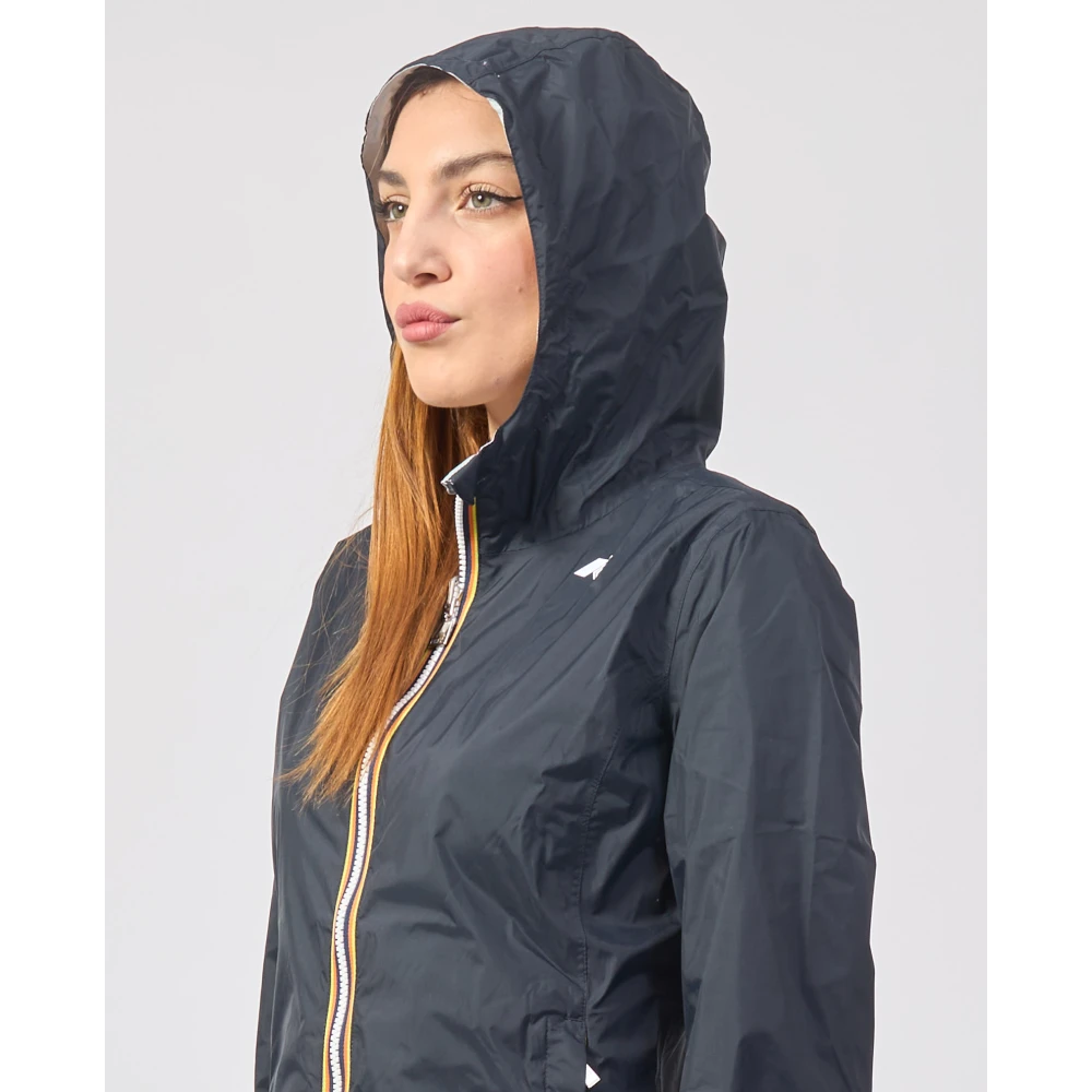 K-way Blauwe Omkeerbare Slim Fit Jas Lily Blue Dames