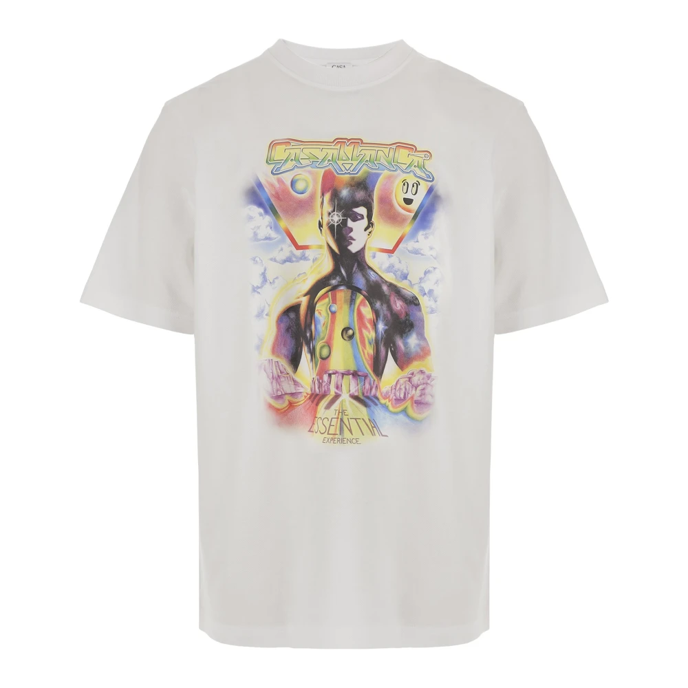 Casablanca Men's White Cotton T-Shirt With Logo - T-Shirts - M - Tops