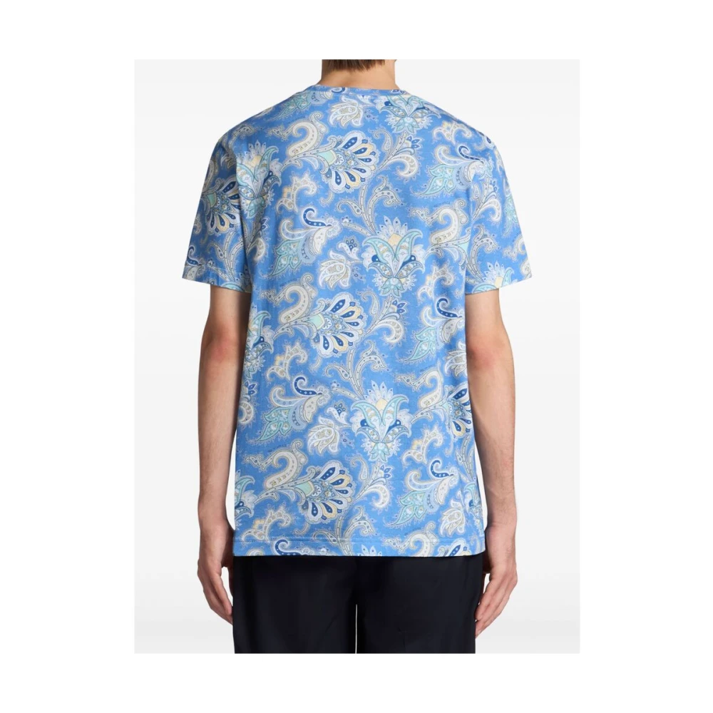 ETRO Witte Crew Neck T-shirt Blue Heren