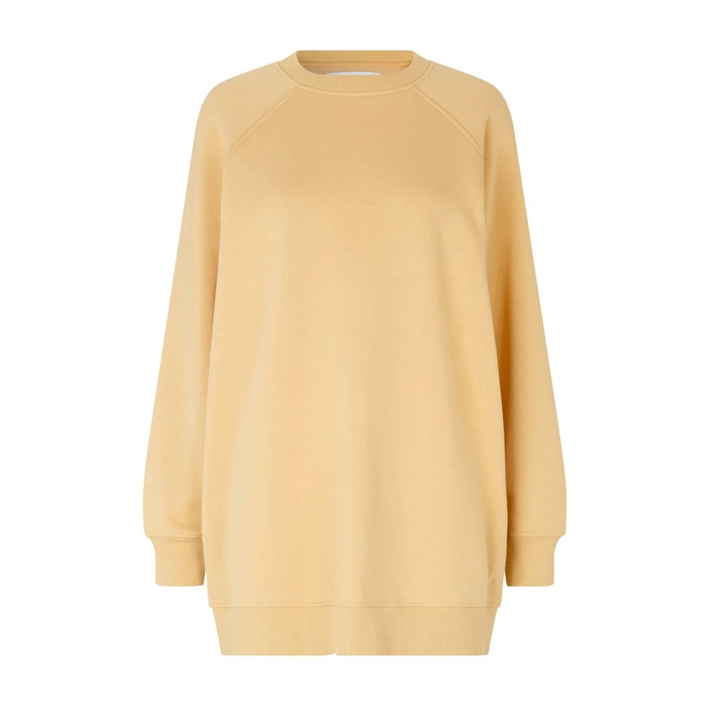 Samsøe Oversized sweater met ronde hals Yellow Dames