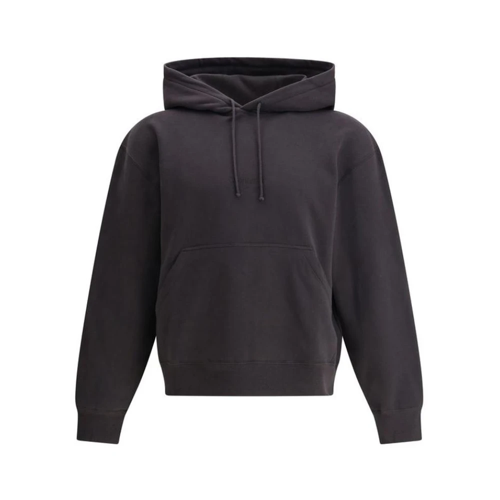 Saint Laurent Men's Black Hoodies, Xl, Cozy Logo Hoodie