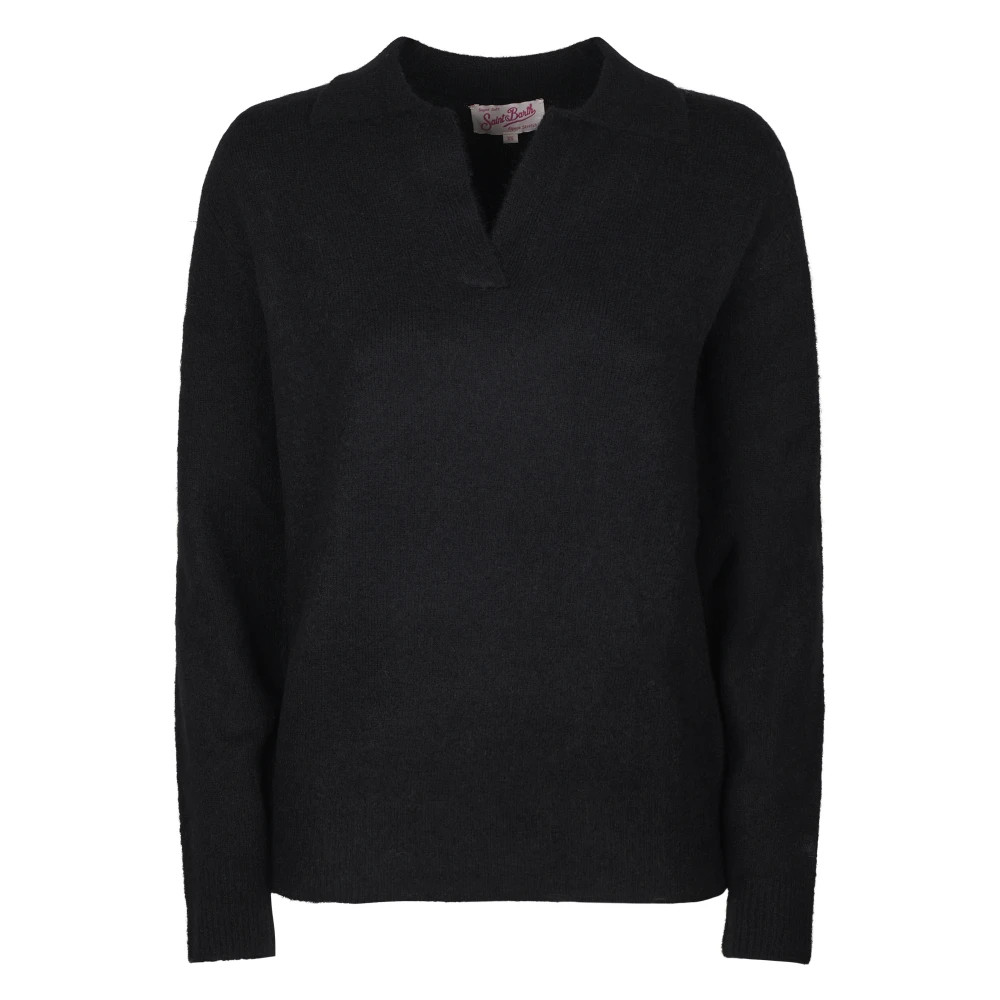 Mc2 Saint Barth Women's Black Eze Jumper - V-Neck Knitwear - S - Knitwear