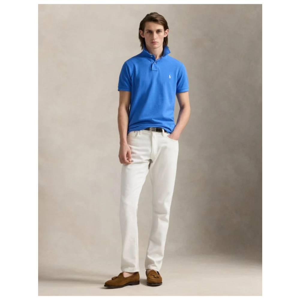 Polo Ralph Lauren Aangepaste Slim Fit Korte Mouw Polo Blue Heren