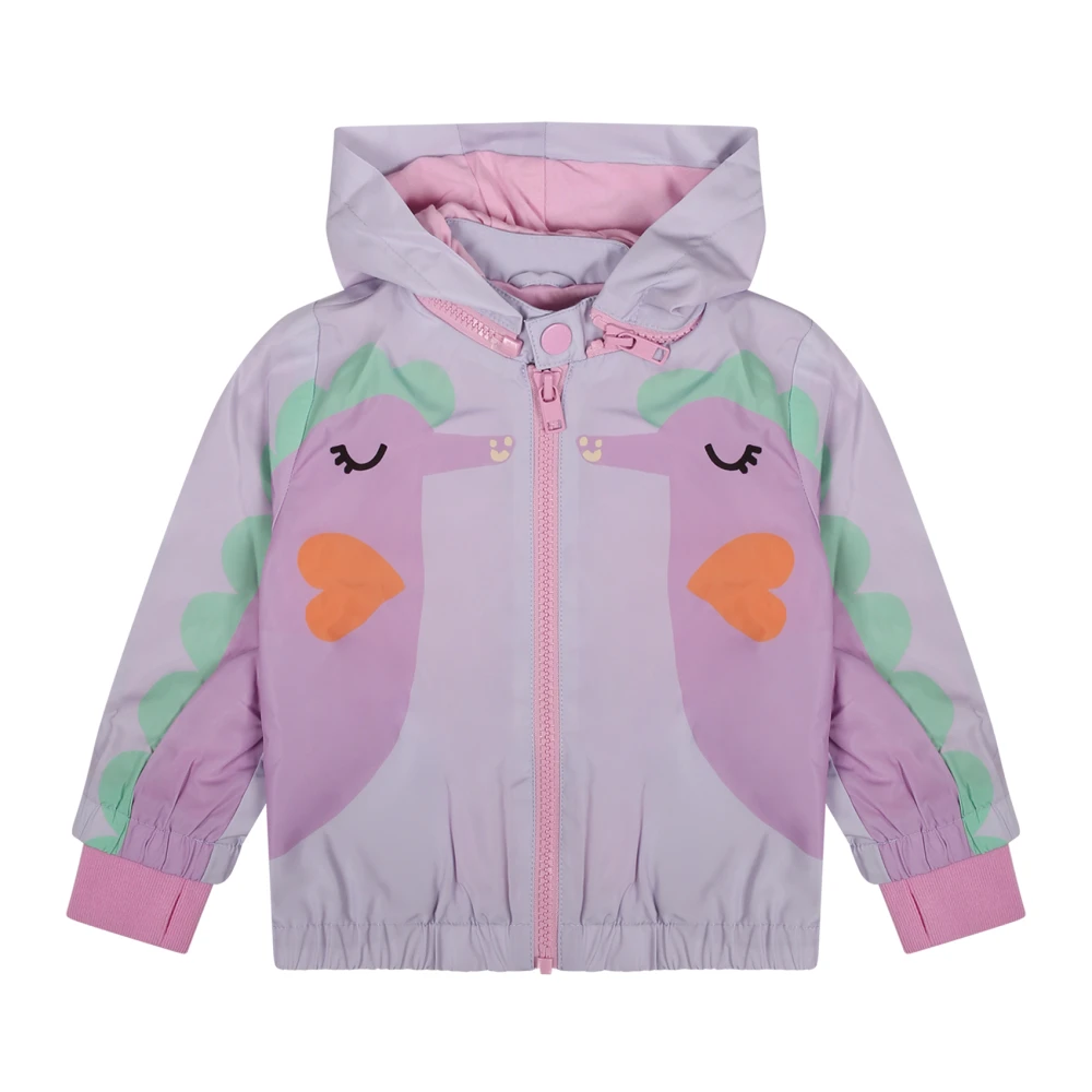 Stella Mccartney Unisex Kids Purple Wind Jacket With Seahorses Medium