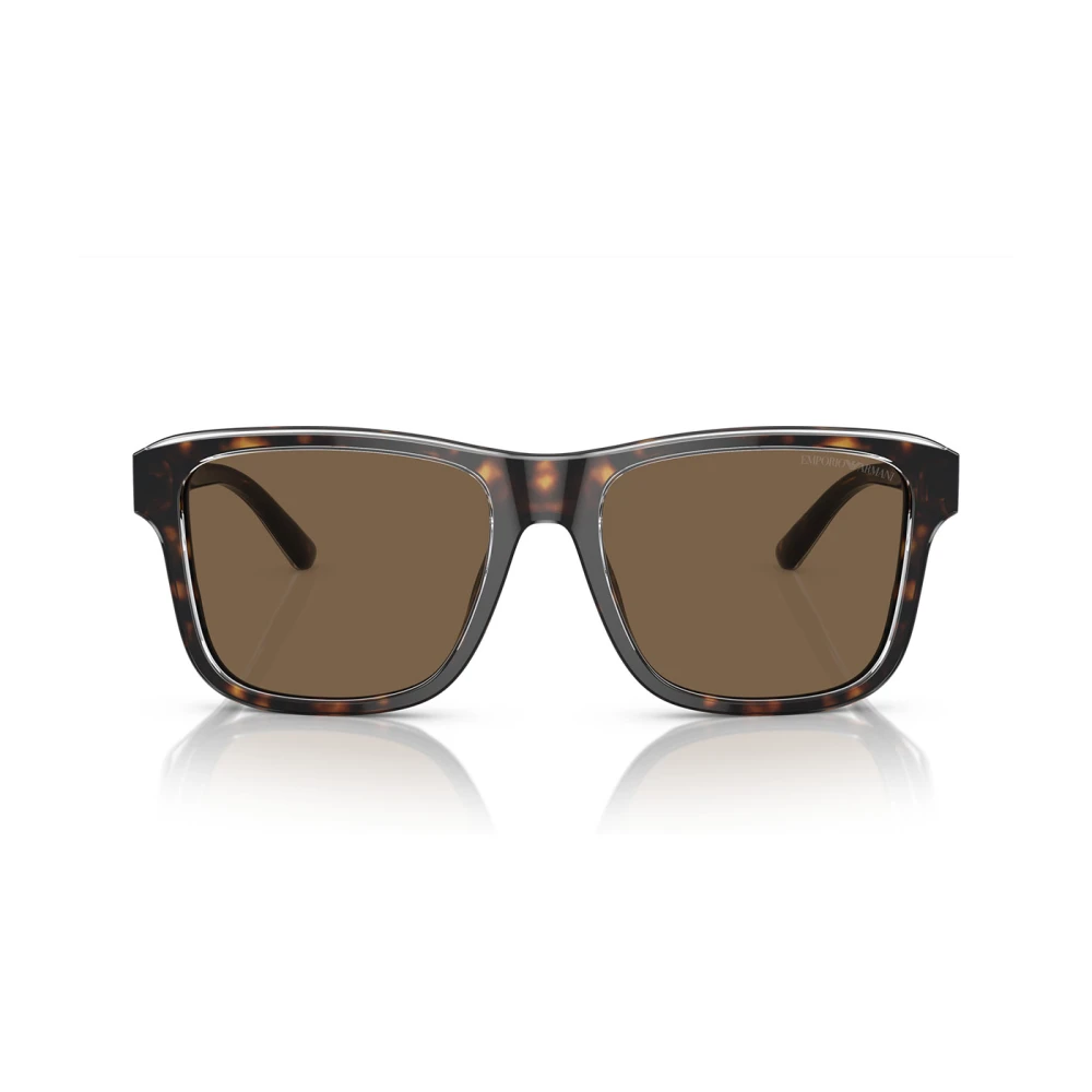 Emporio Armani Bruna kuddformade solglasögon med mörka linser Brown, Unisex