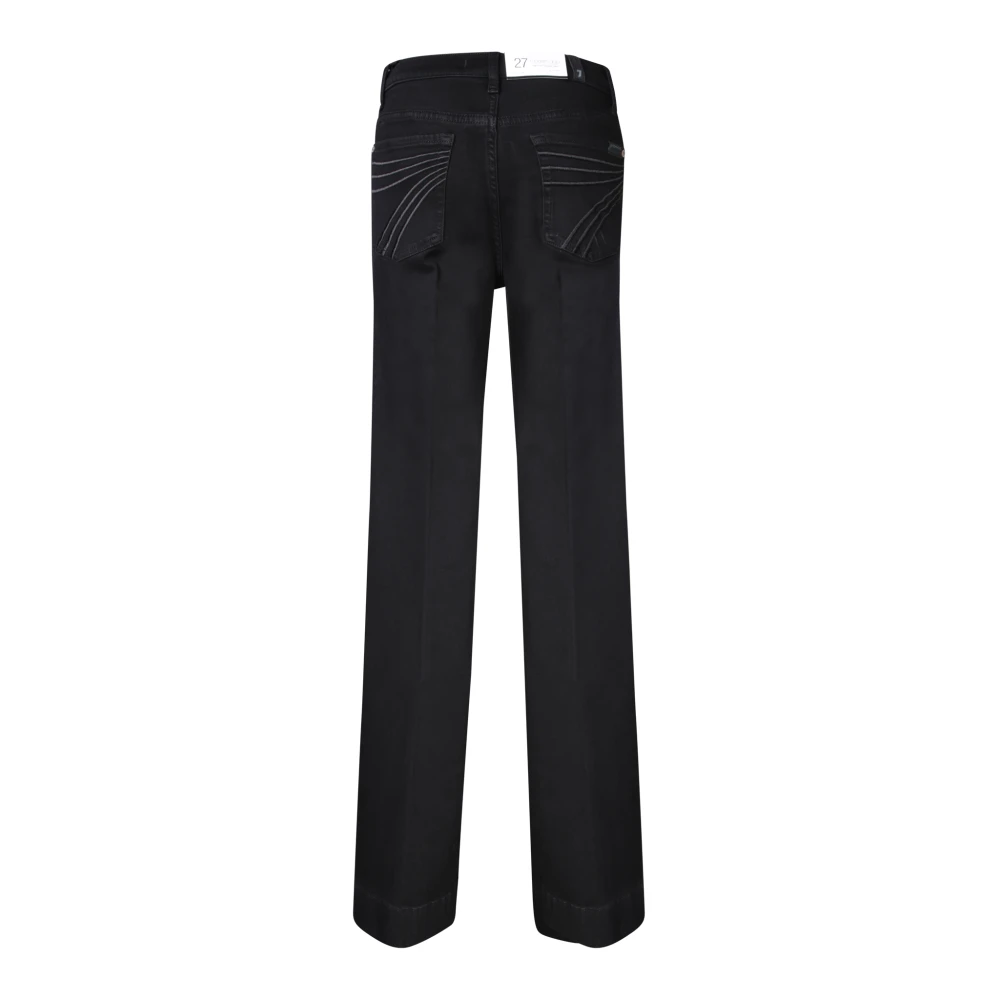 7 For All Mankind Jeans Straight Bleu Black Dames