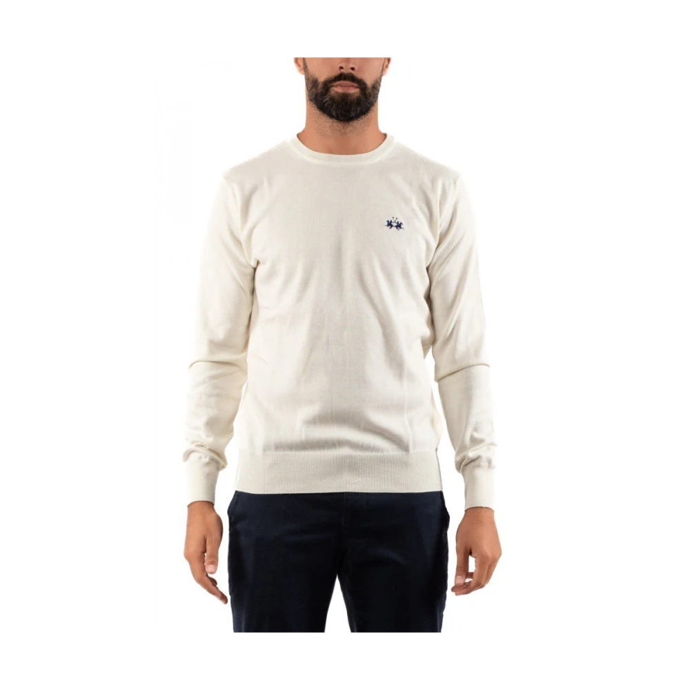 La Martina Men's White Round-Neck Knitwear