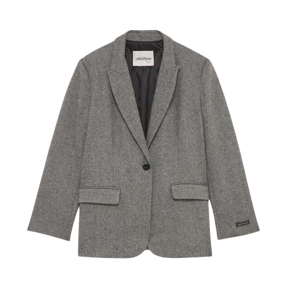 Ottod'Ame Elegante wollen blend blazer Gray Dames