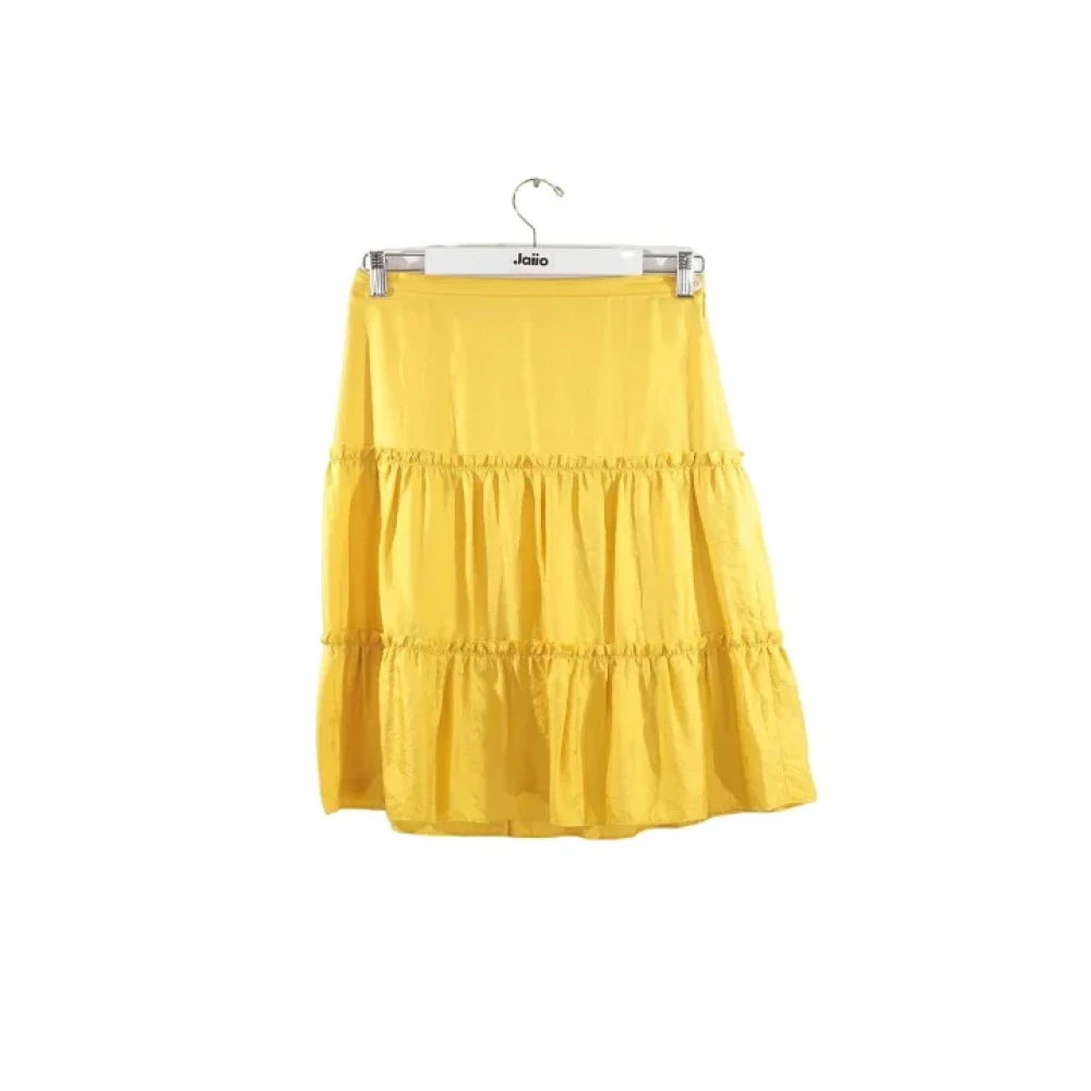 Burberry Vintage Pre-owned Silk bottoms Yellow Dames