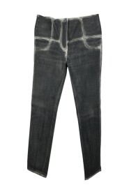Pre-owned Washed Out Denim Jeans Pants with Zip