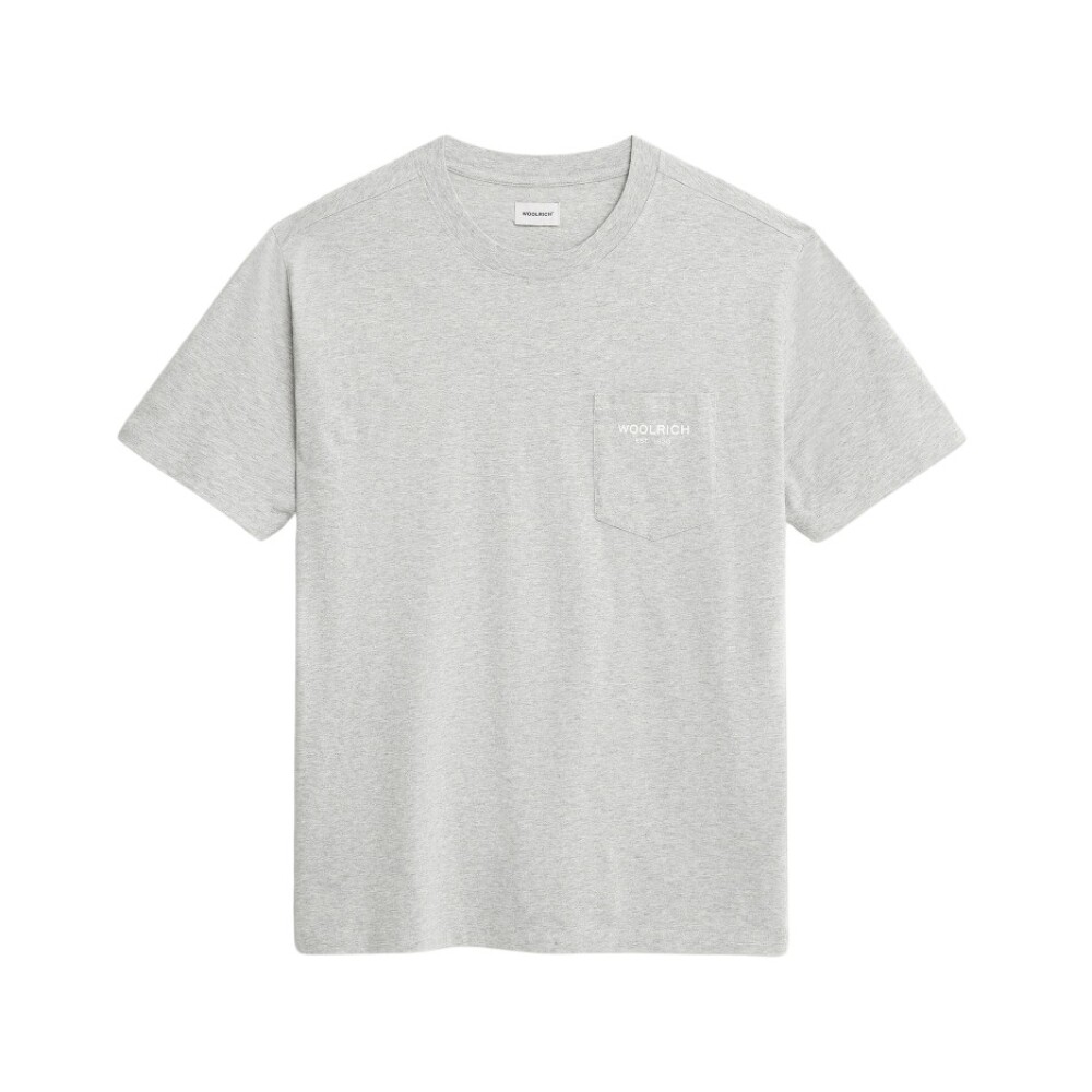Woolrich grå Embossed Logo Pocket T-shirt Grå, Dam
