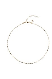 OVAL PEARL NECKLACE W/GOLD BEADS 40 CM