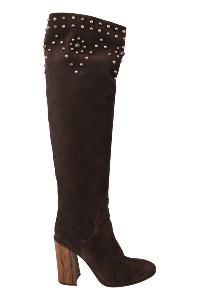 Studded Knee High Shoes Boots