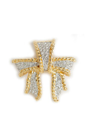 pre-owned Vintage crystal bow brooche