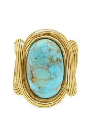 Large ring with green turquoise Aldabra