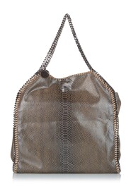 Falabella Embossed Python Fold-Over Tote Bag