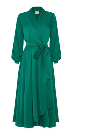 Midi Dress With A Viola Envelope Neckline