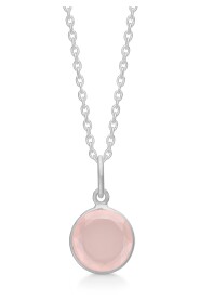 Cat necklace rosa chalcedon silver