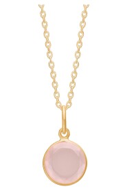 Cat necklace rosa chalcedon