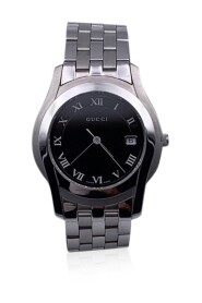 Pre-owned Silver Stainless Steel Black Dial 5500 M Wrist Watch