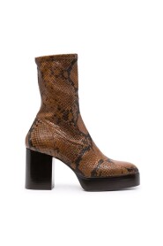 Boots with snake leather effect