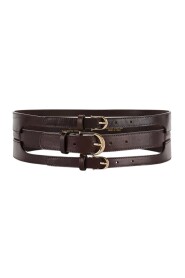 High leather belt with bustier structure
