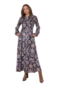 Maxi dress for buttons, with a collar, Suc204