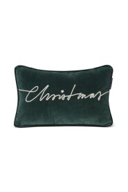Mørkegrønn Lexington Home Christmas Cotton Velvet Pillow, Green Interior