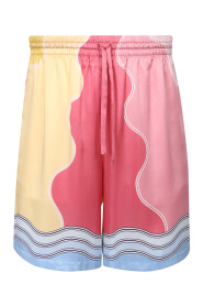 Sunset print drawstring shorts