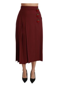 Wysoka talia plisowana spódnica z wełny