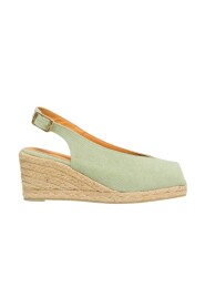Espadrilla with open -pointed canvas wedge