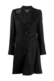 buckled strap mid-length coat