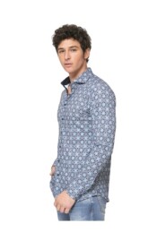 Long-sleeved shirt with geometric patterns