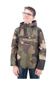 Lightweight jacket with fixed hood and maxi pocket