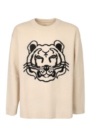 Tiger Head-motif wool jumper
