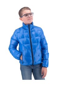 Quilted full zip down jacket