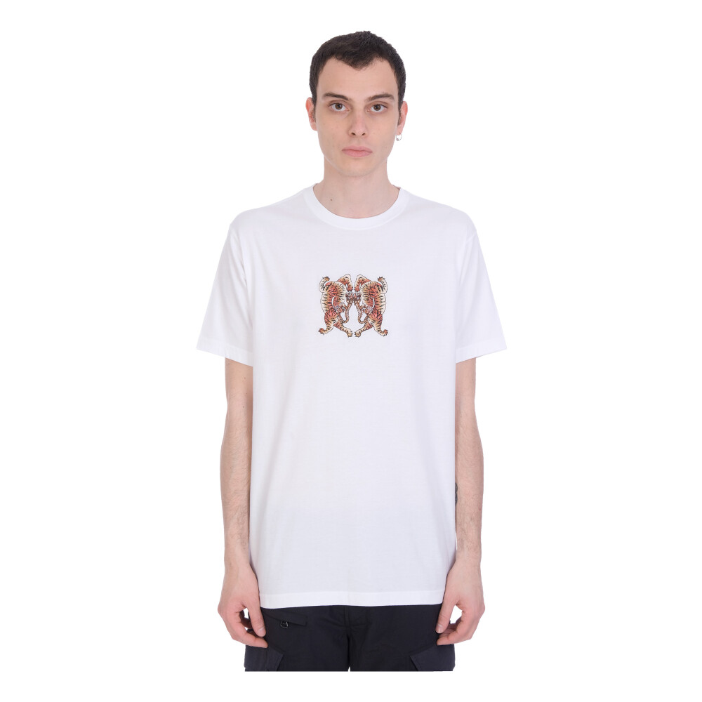 Maharishi - T-shirt med tryck - Vit -  Herr - Storlek: S,Xl,L