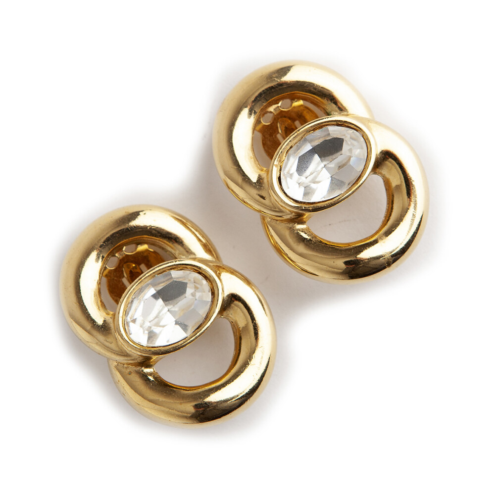 Glass clip on earrings