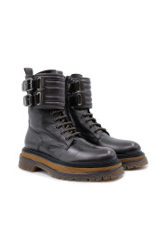 Leather lace-up combat boots