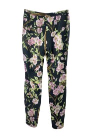 Floral Silky Fabric Pants with Zip