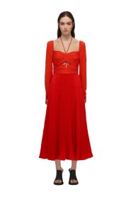 studio Red strench crepe cut out midi dress