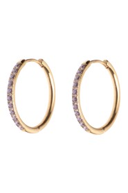 CRYSTAL SMALL HOOPS LIGHT PINK