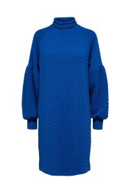 Blå Selected Femme Slfrose Ls High Neck Short Dress Kjoler