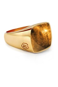 Gold Signet Ring with Brown Tiger Eye
