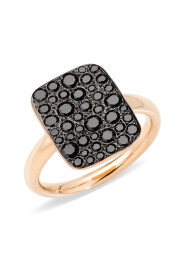Woman - Pab9031o7000DBK00 - Black diamond rectangular sand ring