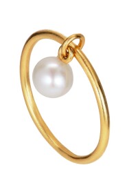 ROW PEARL RING GOLD PLATED
