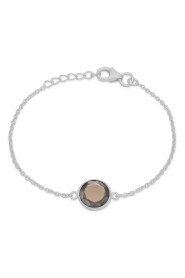 Cat bracelet smokey quartz silver